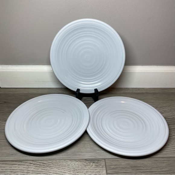 3 Artistic Accents Melamine 8.5” Swirl Plates Light Gray Salad/Dessert Dishes - Picture 2 of 7